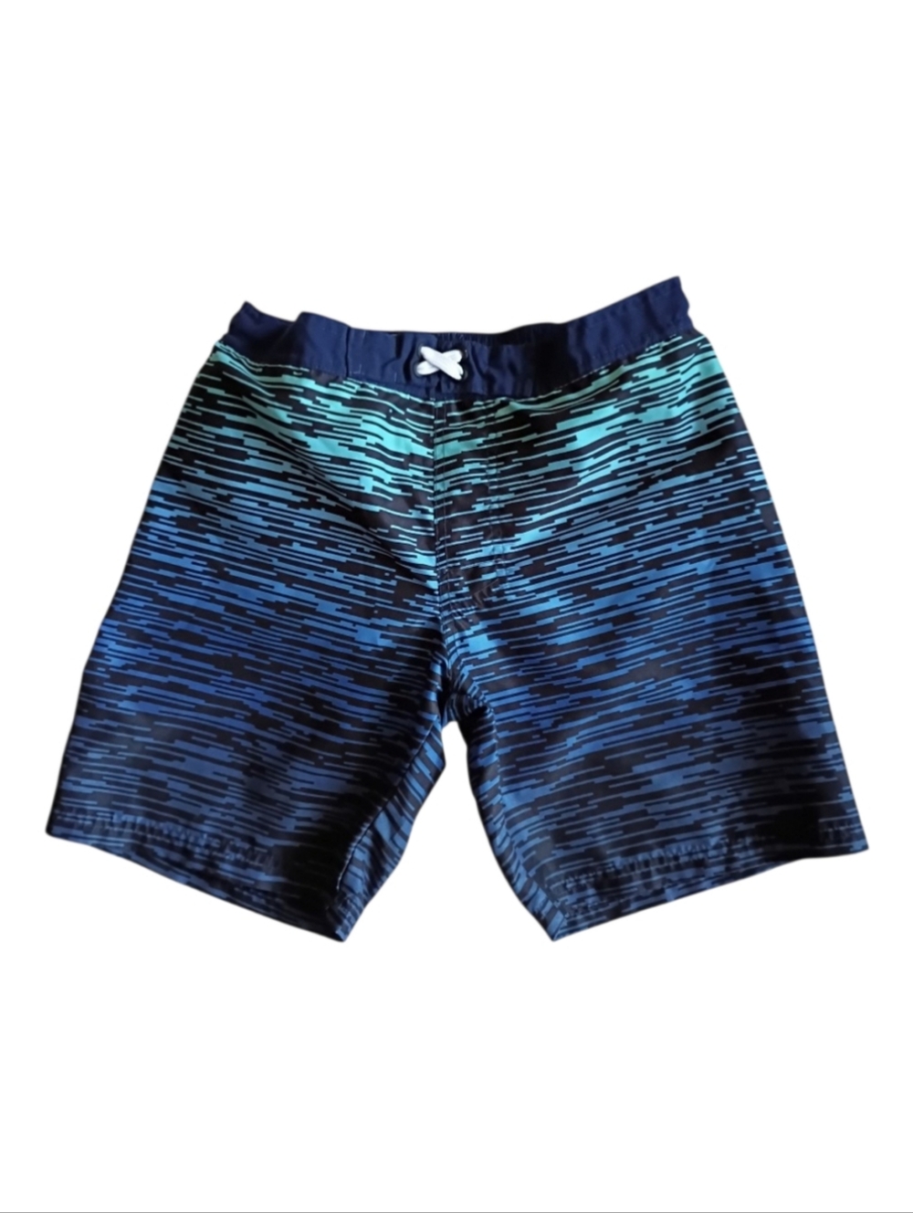 OCEAN GEAR Boys Swim Shorts Blue Green Abstract XL